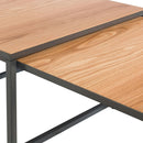 Swellegant Industrial Oak Finish Coffee Nest by Lavishway | Nest of Tables-32398