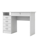 Function Plus White 5 Drawers Desk by Lavishway | Desk Pedestals-29582
