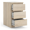 Naia Oak Finish 3 Drawers Bedside Table by Lavishway | Bedside Tables-29905