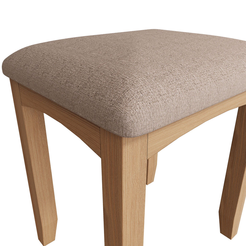 Guildford Solid Oak Dressing Table Stool by Lavishway | Dressing Table Stools-31956
