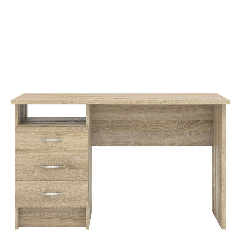 Function Plus Oak Finish 3 Drawers Desk by Lavishway | Desk Pedestals-29607