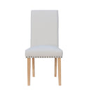 Tweed Fabric Studded Dining Chair Set of 2 by Lavishway | Dining Chairs-30976