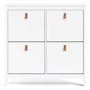 Barcelona White 4 Tilting Doors Shoe Cabinet by Lavishway | Shoe Cabinets-29777