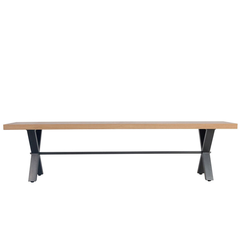 Swellegant Industrial Oak Finish Dining Bench by Lavishway | Dining Benches-32409