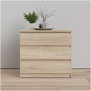 Naia Oak Finish Chest of 3 Drawers by Lavishway | Chest Of Drawers-29424