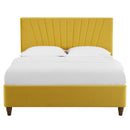 Lexie Wooden Effect Legs Velvet King Size Bed by Lavishway | Velvet Bed-35592