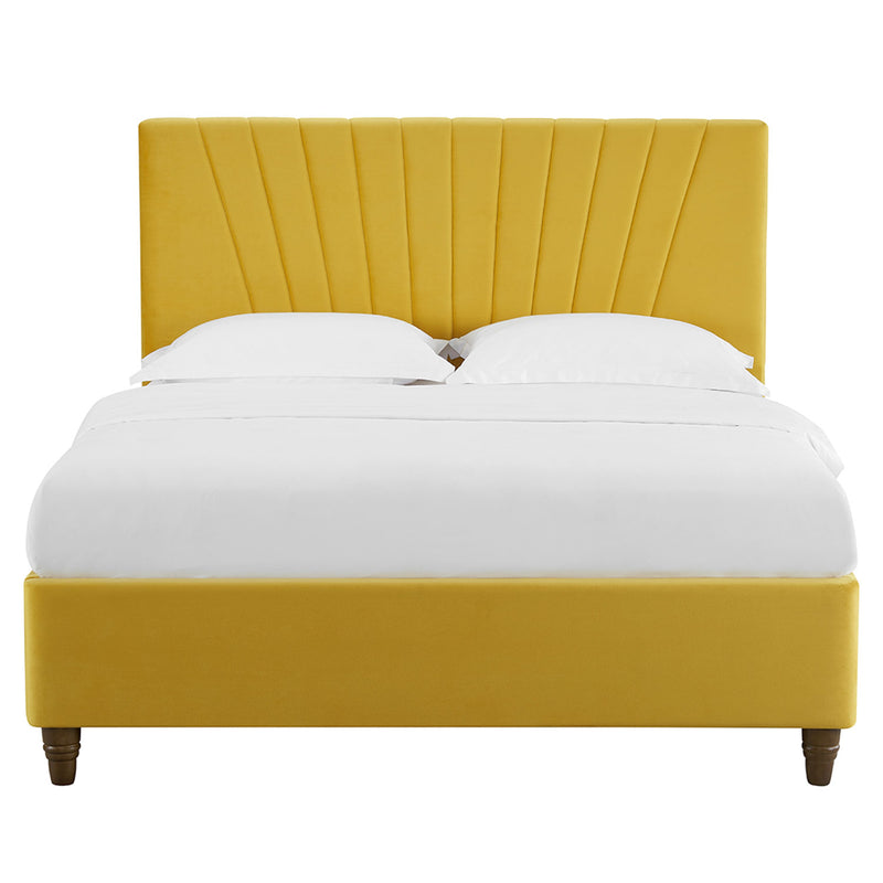 Lexie Wooden Effect Legs Velvet King Size Bed by Lavishway | Velvet Bed-35592