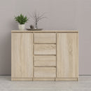 Naia Oak Finish Wooden 4 Drawers Sideboard by Lavishway | Sideboards-29391