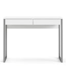 Function Plus White High Gloss 2 Drawers Desk by Lavishway | -29619