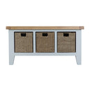 Tattershall Oak Top 3 Baskets Unit Hall Bench by Lavishway | Benches & Storage Benches-33073