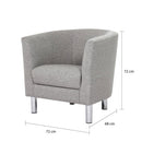 Cleveland Nova Light Grey Fabric Armchair by Lavishway | Fabric Sofas-30037