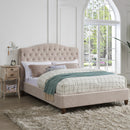 Sorrento Upholstered Pink Velvet Kingsize Bed by Lavishway | Velvet Bed-37579