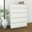 Nova White Finish 5 Chest Of Drawers by Lavishway | Chest Of Drawers-30108