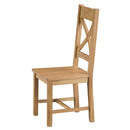 Chunky Oak Seat Wooden Dining Chair Set of 2 by Lavishway | Dining Chairs-32599