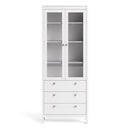 Madrid White 2 Doors and 3 Drawers Cabinet by Lavishway | Display Cabinet-29476