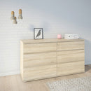 Nova Oak Finish Wide 6 Drawers Chest by Lavishway | Chest Of Drawers-30089
