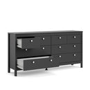 Madrid Black Wooden 8 Drawers Double Dresser by Lavishway | Sideboards-29955
