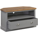 Byland 1 Drawer Wooden Grey Corner TV Unit by Lavishway | TV Units Cabinets-40044