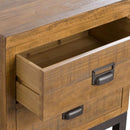 Draftsman Solid Pine 2 Drawers Bedside Table by Lavishway | Bedside Tables-40134