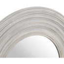 Grey Painted Round Ribbed Mirror by Lavishway | Wall Mirrors-40156
