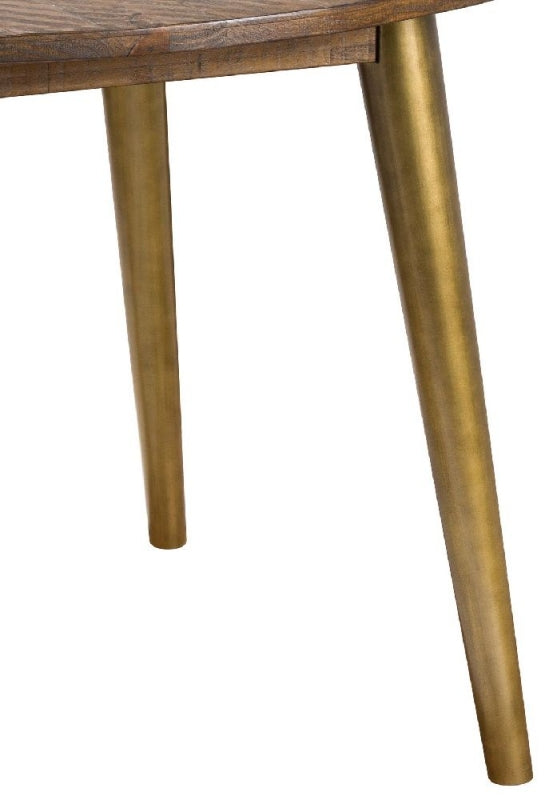 Havana Gold & Brown Wooden Round Dining Table by Lavishway | Dining Tables-40068