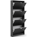 4 Tilting Doors Tall Shoe Storage Cabinet by Lavishway | Shoe Cabinets-42241