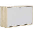 1 Door Shoe Cabinet in Oak & White by Lavishway | Shoe Cabinets-42230