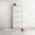 4 Tilting Doors Tall Shoe Storage Cabinet by Lavishway | Shoe Cabinets-42238