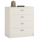 4 You Pearl White 4 Drawer Chest by Lavishway | Chest Of Drawers-45117
