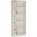 4 You Pearl White Tall Wide Bookcase by Lavishway | Book Shelves and Cabinets-45155