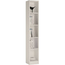 4 You Tall Pearl White Narrow Bookcase by Lavishway | Book Shelves and Cabinets-45130