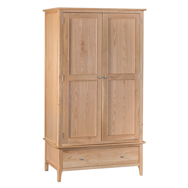 Nordic Oak 2 Doors 1 Drawer Wardrobe by Lavishway | Wardrobe-32285