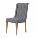 Button Back Fabric Grey Dining Chair Set of 2 by Lavishway | Dining Chairs-30981
