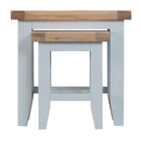 Tattershall Oak Top Nest of 2 Tables in Grey by Lavishway | Nest of Tables-33052