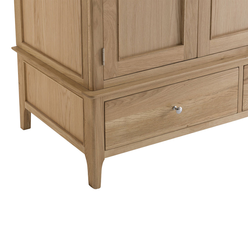 Nordic Oak Large 3 Doors Wardrobe by Lavishway | Wardrobe-32279