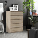 Naia Oak Finish 5 Drawers Chest by Lavishway | Chest Of Drawers-29417