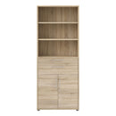 Prima Oak 2 Doors Bookcase With 5 Shelves by Lavishway | Book Shelves and Cabinets-29178
