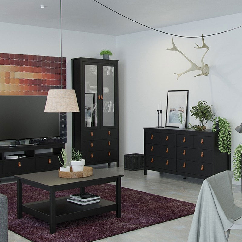 Barcelona Matt Black 8 Drawers Double Dresser by Lavishway | Sideboards-30262