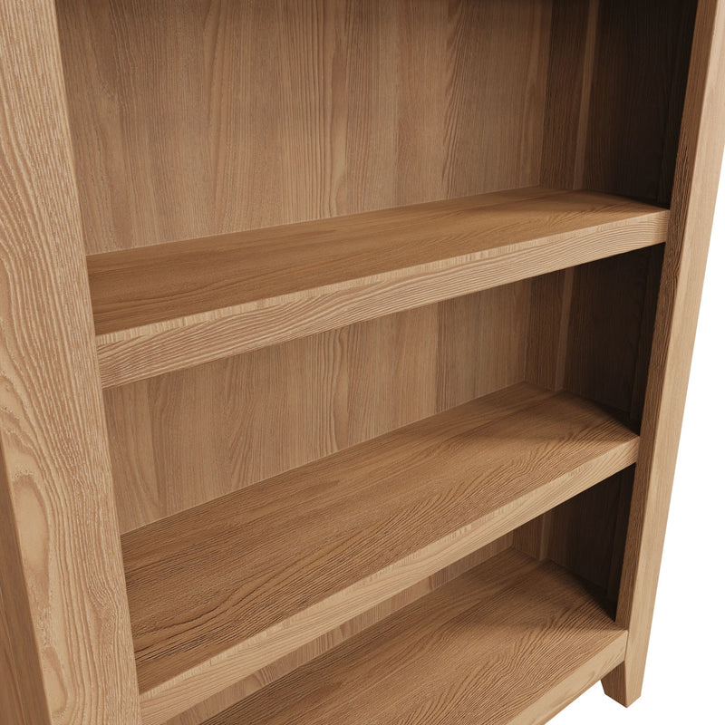Guildford Solid Oak Small Wide Bookcase by Lavishway | Book Shelves and Cabinets-31929