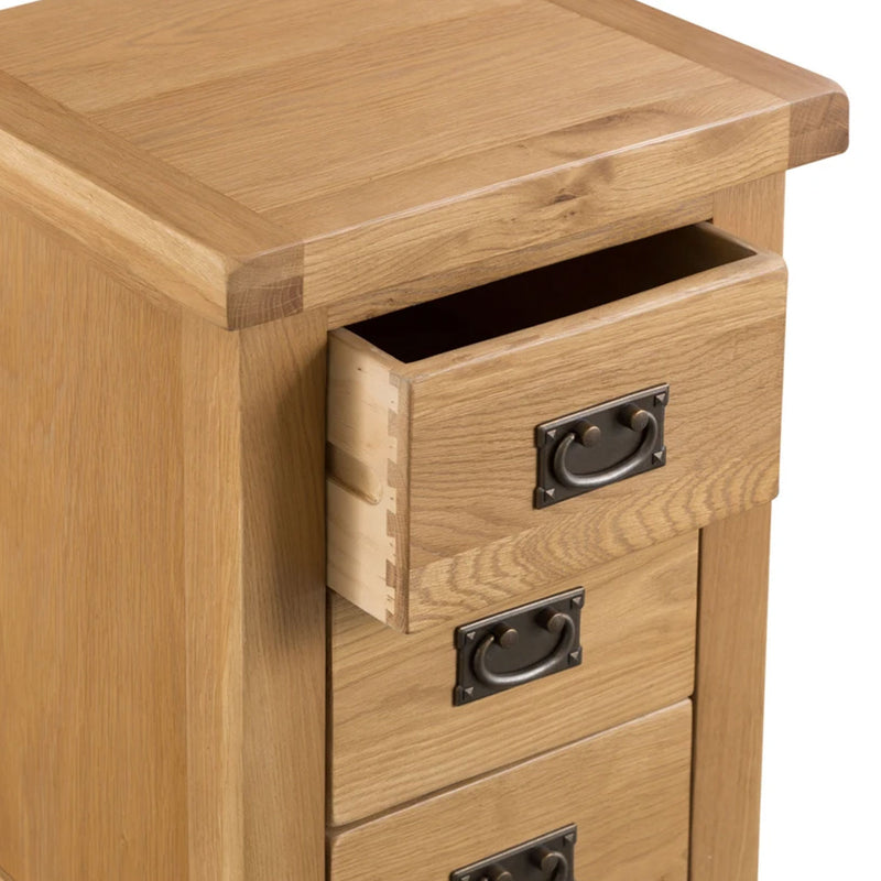 Chunky Oak 3 Drawer Large Bedside Cabinet by Lavishway | Bedside Tables-37270