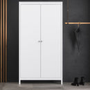 Madrid White Finish 2 Doors Wardrobe by Lavishway | Wardrobe-29498