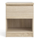 Naia Oak Finish 1 Drawer Bedside Cabinet by Lavishway | Bedside Tables-29438