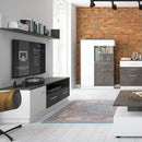 Zingaro Slate Grey & Alpine White Wall Shelf by Lavishway | Book Shelves and Cabinets-28719