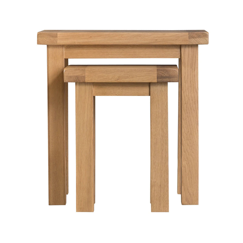 Chunky Solid Oak Nest of 2 Tables by Lavishway | Nest of Tables-37192