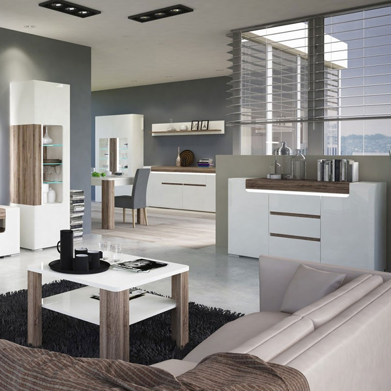 Toronto Dining Table with 6 White Chairs by Lavishway | Dining Table Set-30524