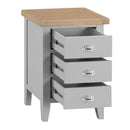 Tattershall Oak Top Bedside Cabinet in Grey by Lavishway | Bedside Tables-33113
