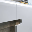 Chelsea White Gloss 3 Glazed Doors Sideboard by Lavishway | Sideboards-30201