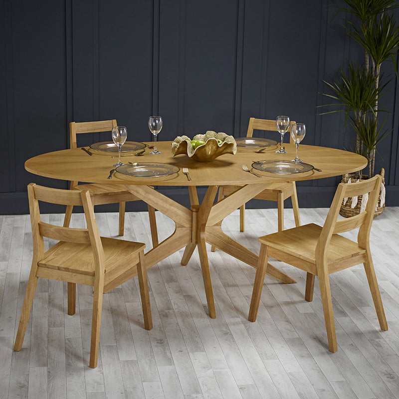 Malmo Solid Oak Round Dining Table | Lavishway UK
