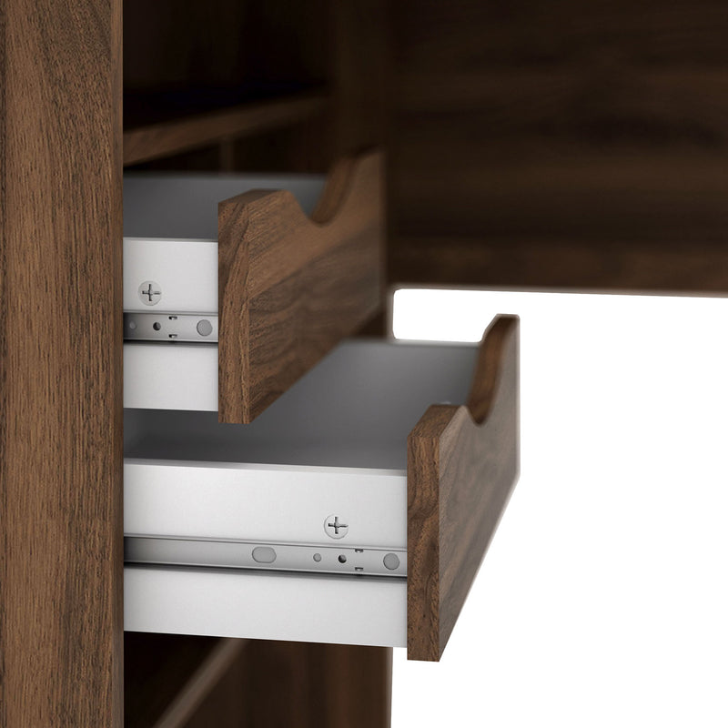 Function Plus Walnut 2 Drawers Corner Desk by Lavishway | Desk Pedestals-29657