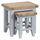 Tattershall Oak Top Nest of 2 Tables in Grey by Lavishway | Nest of Tables-33050